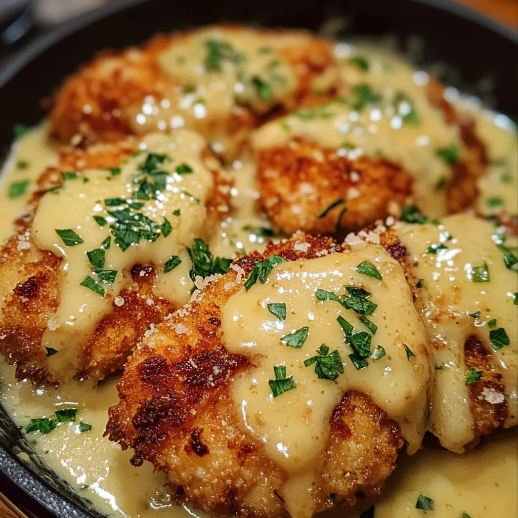 Crispy Parmesan Chicken with Rich Garlic Butter Sauce and Fresh Herb Garnish - secondary view